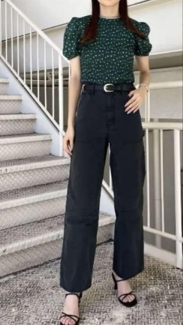 MOUSSY マウジー ブラウス　シャツ　グリーン　シャーリング　サイズ1