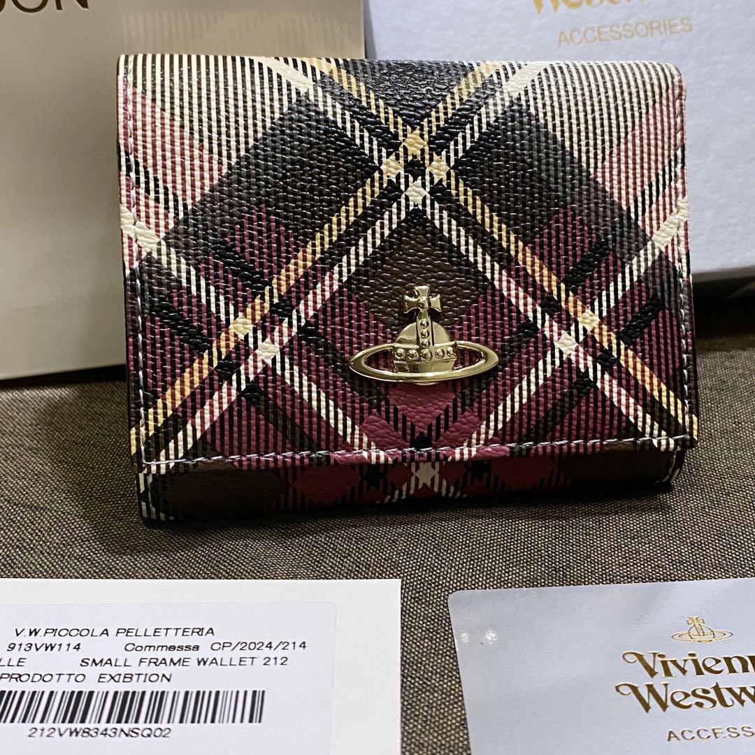 美品Vivienne Westwood ヴィヴィアン ミ三財布　チェック
