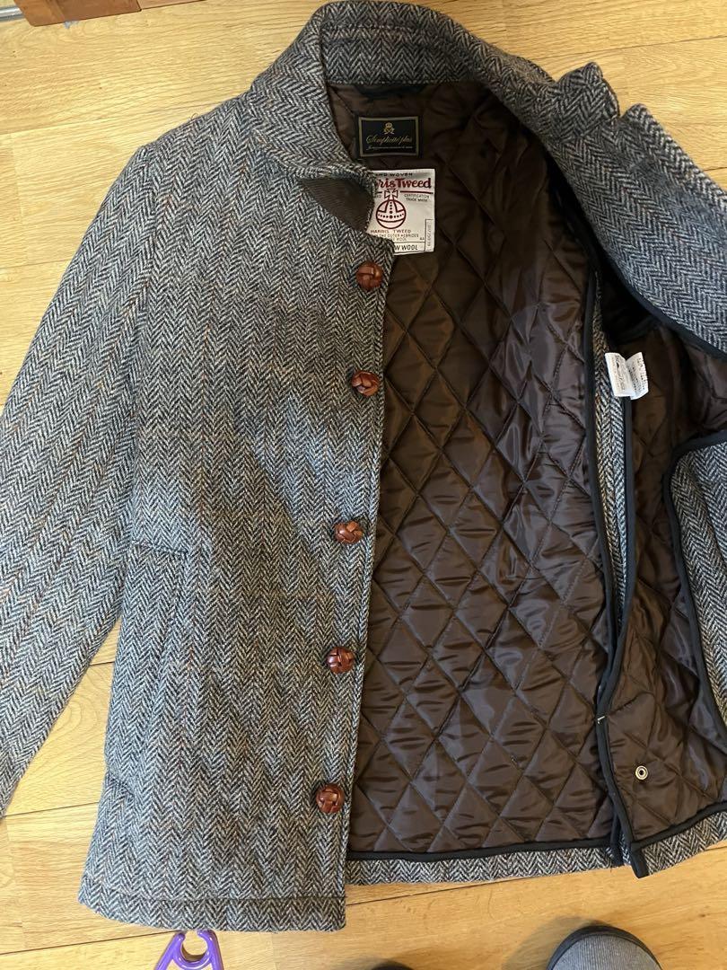 Harris Tweed ヘリンボーンウールコート