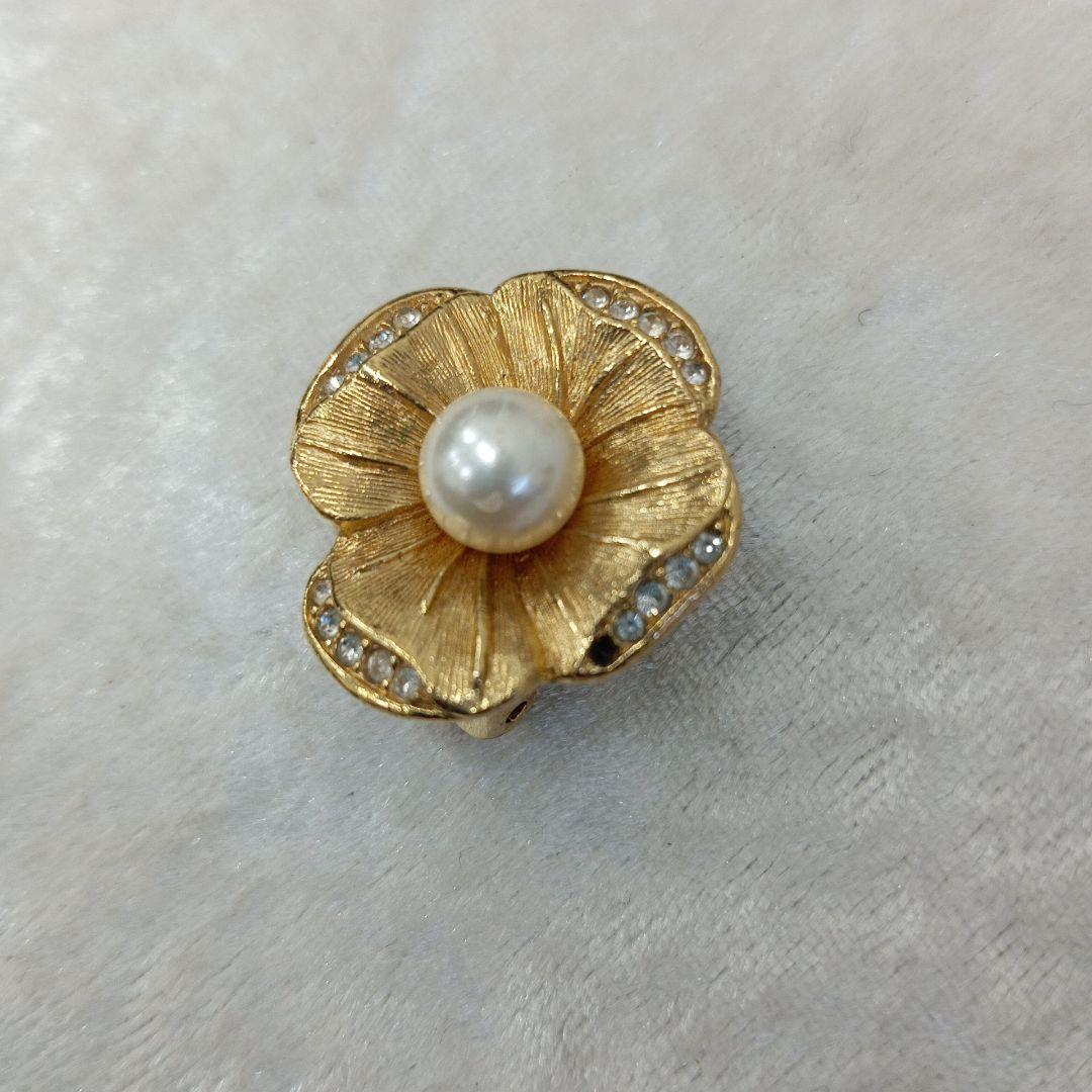 ChristianDior パール フラワー イヤリング ゴールド ヴィンテージ