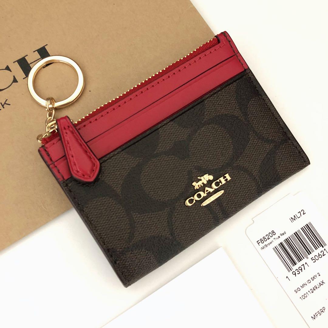 COACH コーチ　コインケース 小銭入れ財布　シグネチャー　トゥルーレッド 赤
