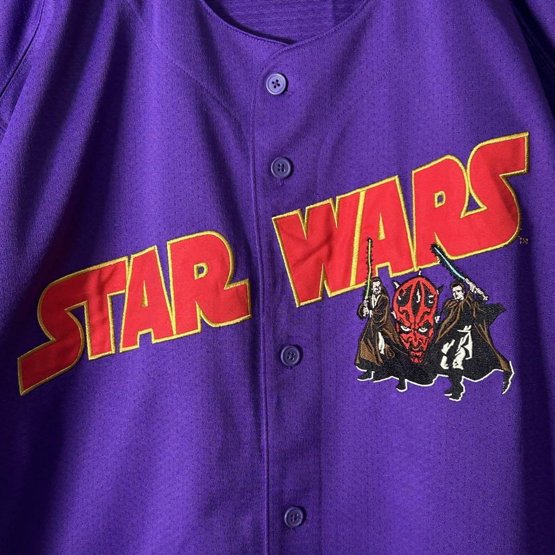 入手困難 STAR WARS 刺繍 ベースボールシャツ Lee 紫