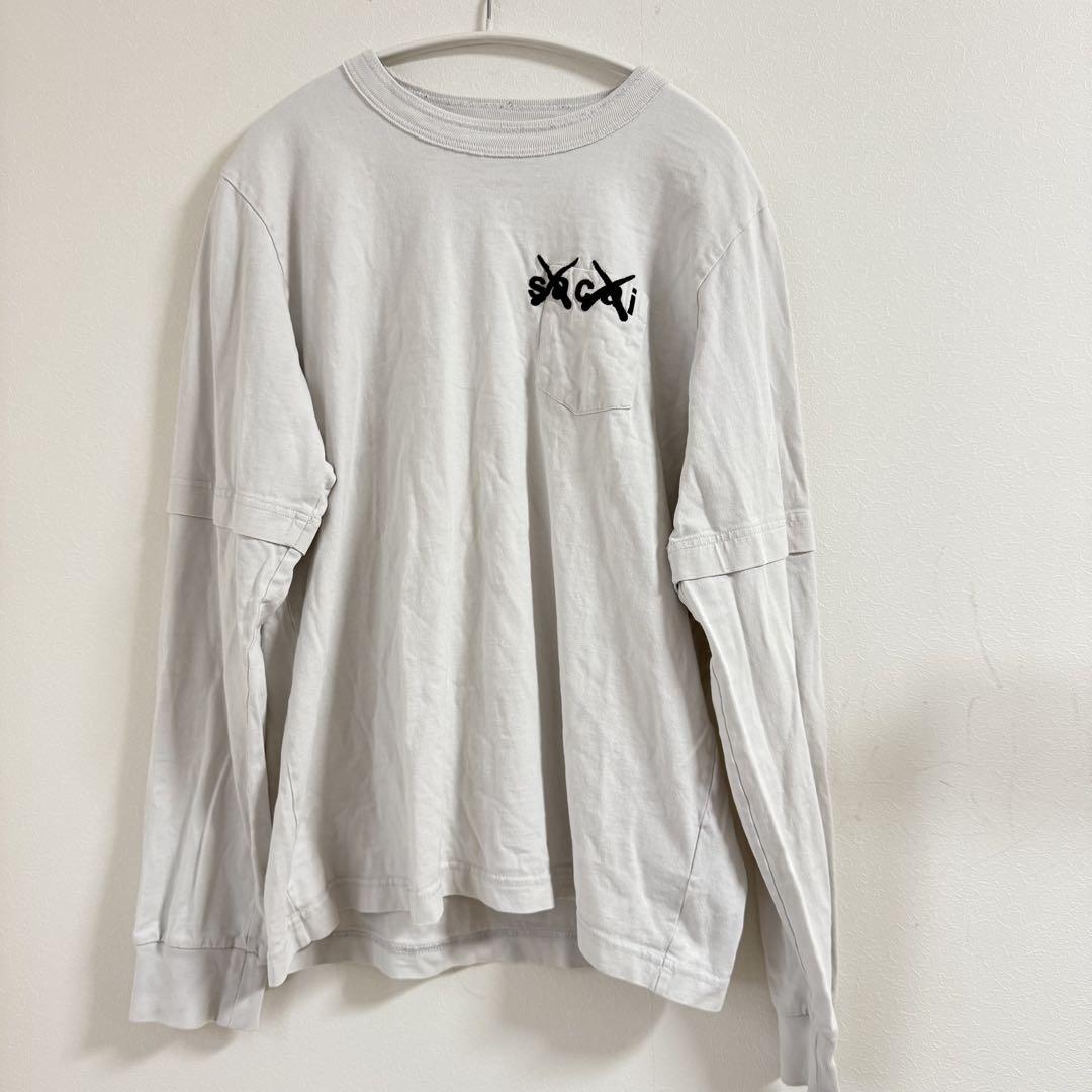 サカイ sacai × KAWS カウズ　コラボ　長袖Tシャツ　メンズ3