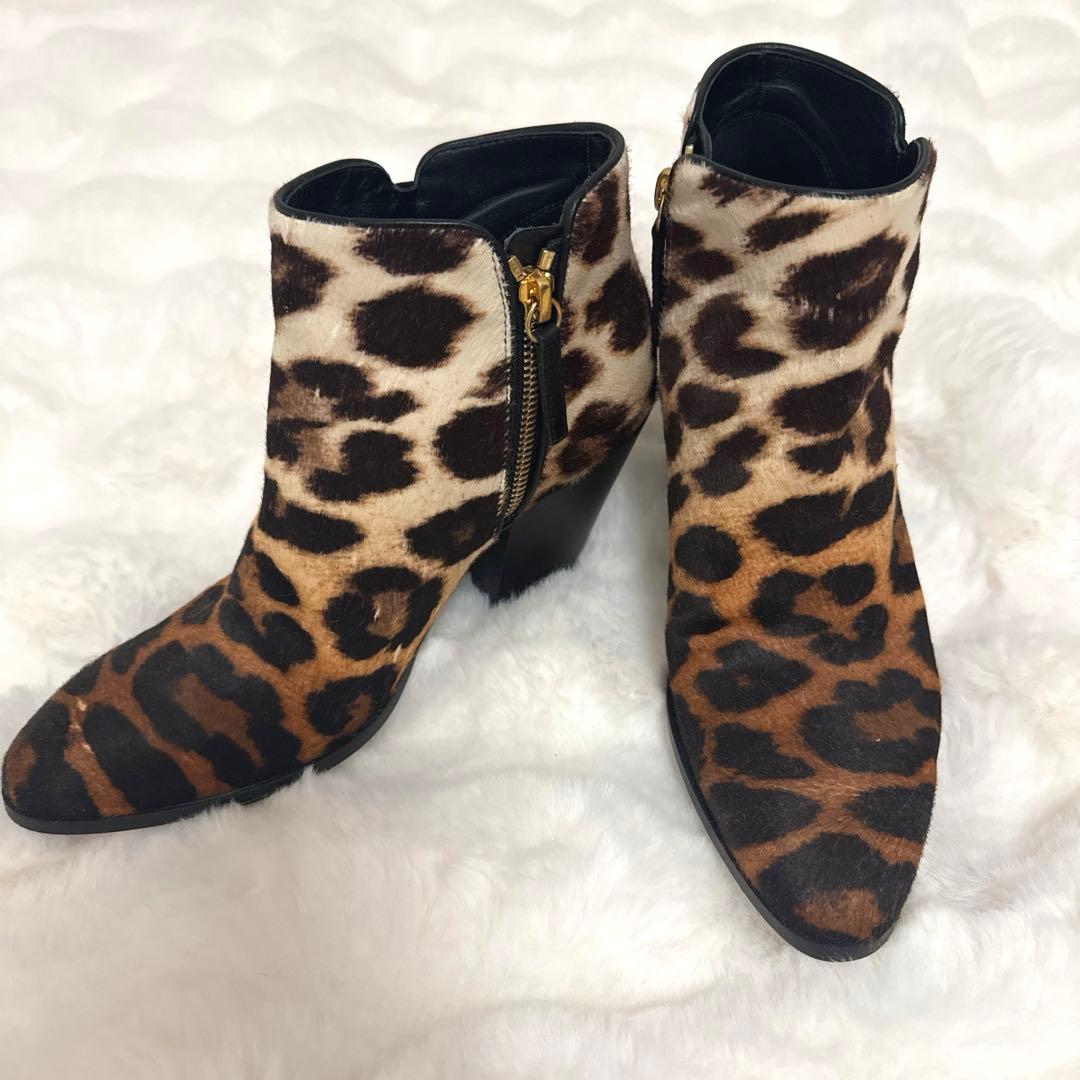 美品　ジュゼッペザノッティ　レオパード　豹柄　ブーツ　ショートブーツ