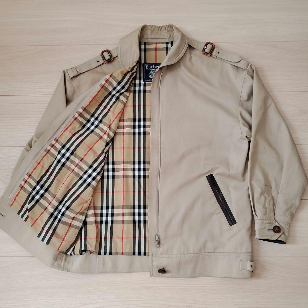 英国製　90年代　ハリントンジャケット　BURBERRY　本革　バーバリー