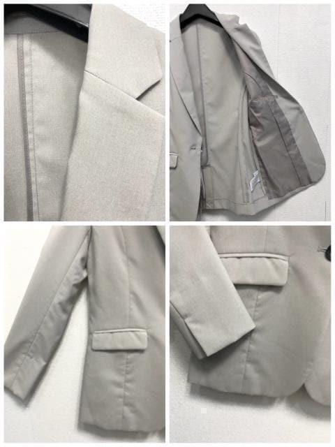 新品☆Mグレー×黒系♪UVカット機能♪おしゃれサマースーツ3点セット〇G424