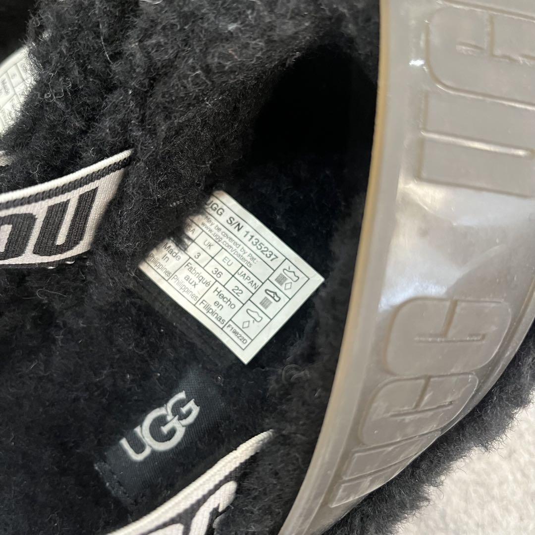 UGG ファンタジークリア　ファーサンダル　厚底ボア　22センチ　黒