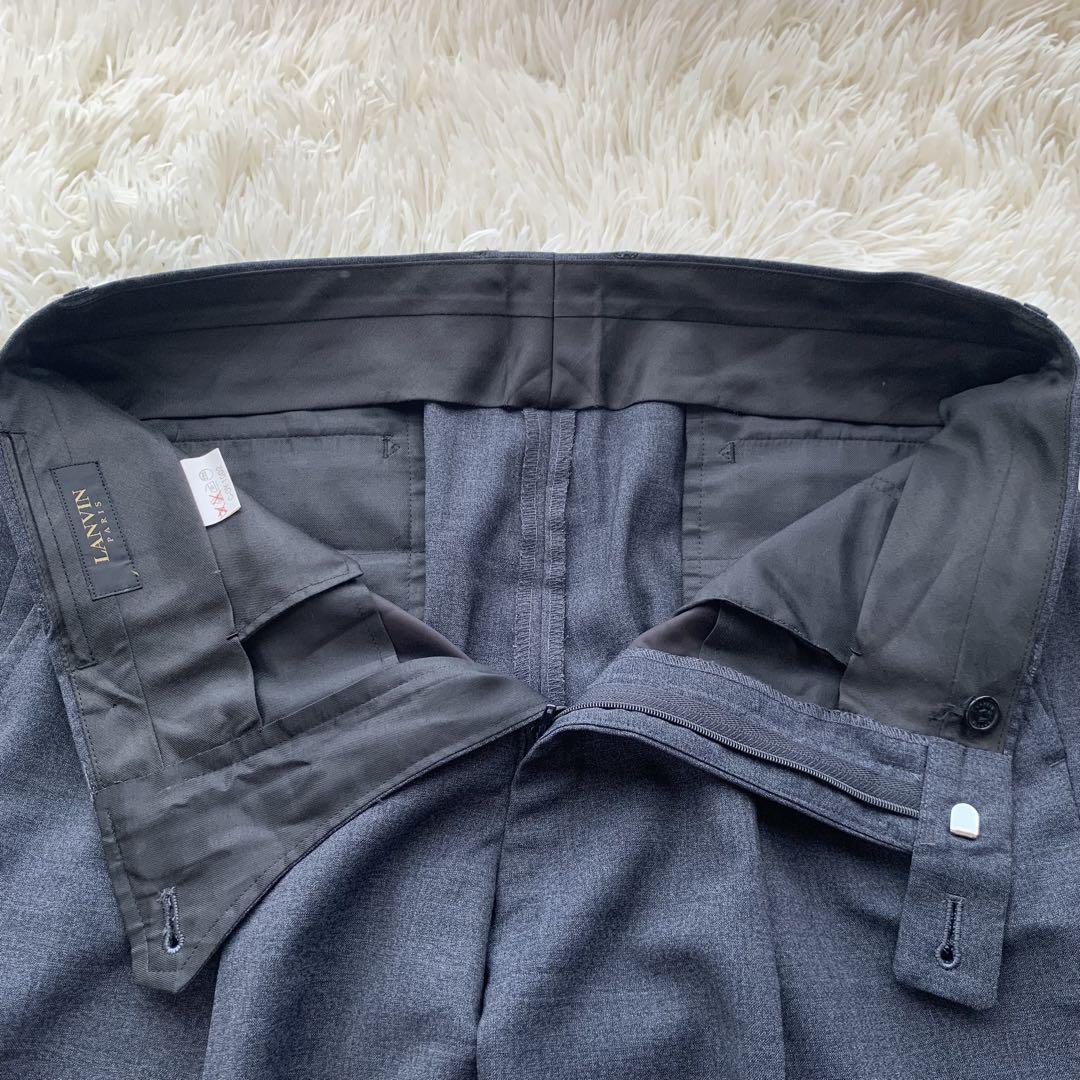 【美品】LANVIN ランバン ダブル セットアップ シェル釦 サマーウール M