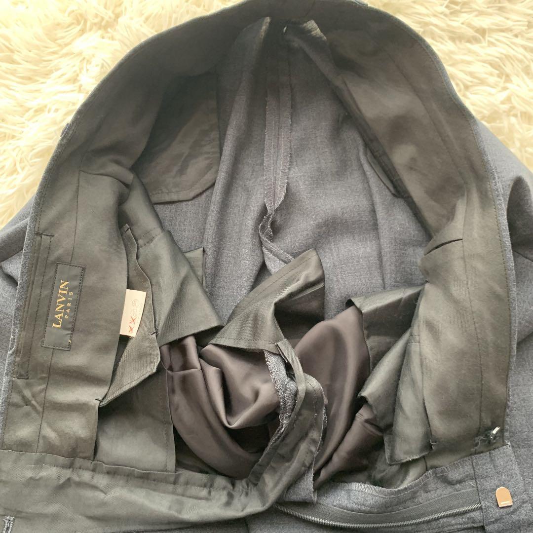 【美品】LANVIN ランバン ダブル セットアップ シェル釦 サマーウール M