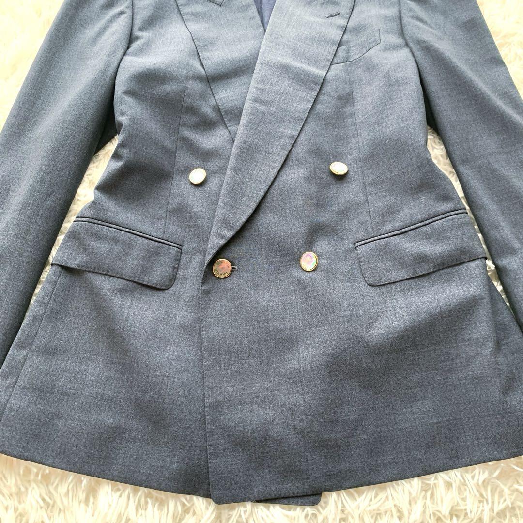 【美品】LANVIN ランバン ダブル セットアップ シェル釦 サマーウール M