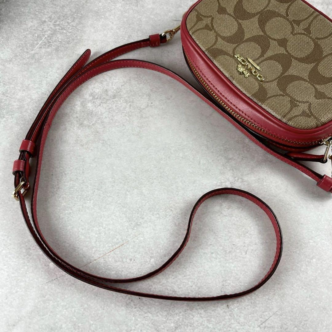 現行 極美品 コーチ 2way ショルダーバッグ ウエストバッグ シグネチャー