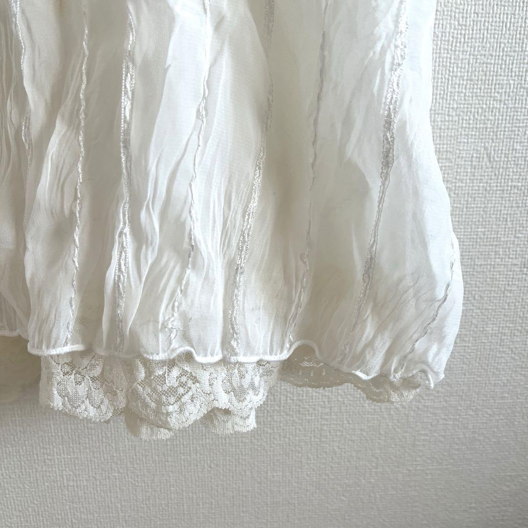 〇SALE〇used ホワイトキャミソールワンピース レース サテン 春