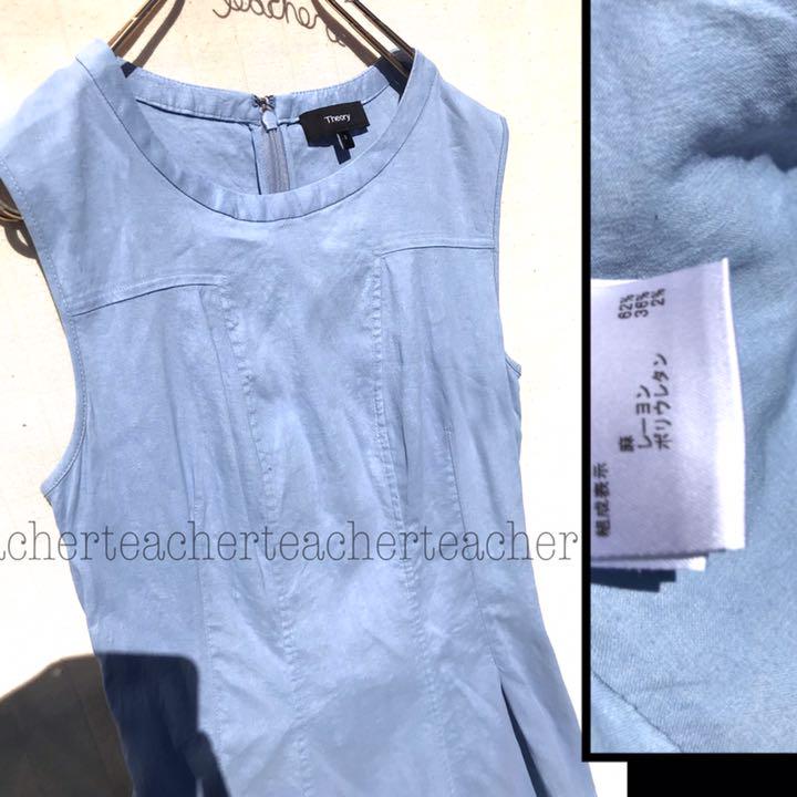 超特価激安 リネン ふんわり フレアーワンピース 水色 ブルー 上品 素敵 清楚 麻 春夏物 W90Xo-m60670437108 超歓迎得価