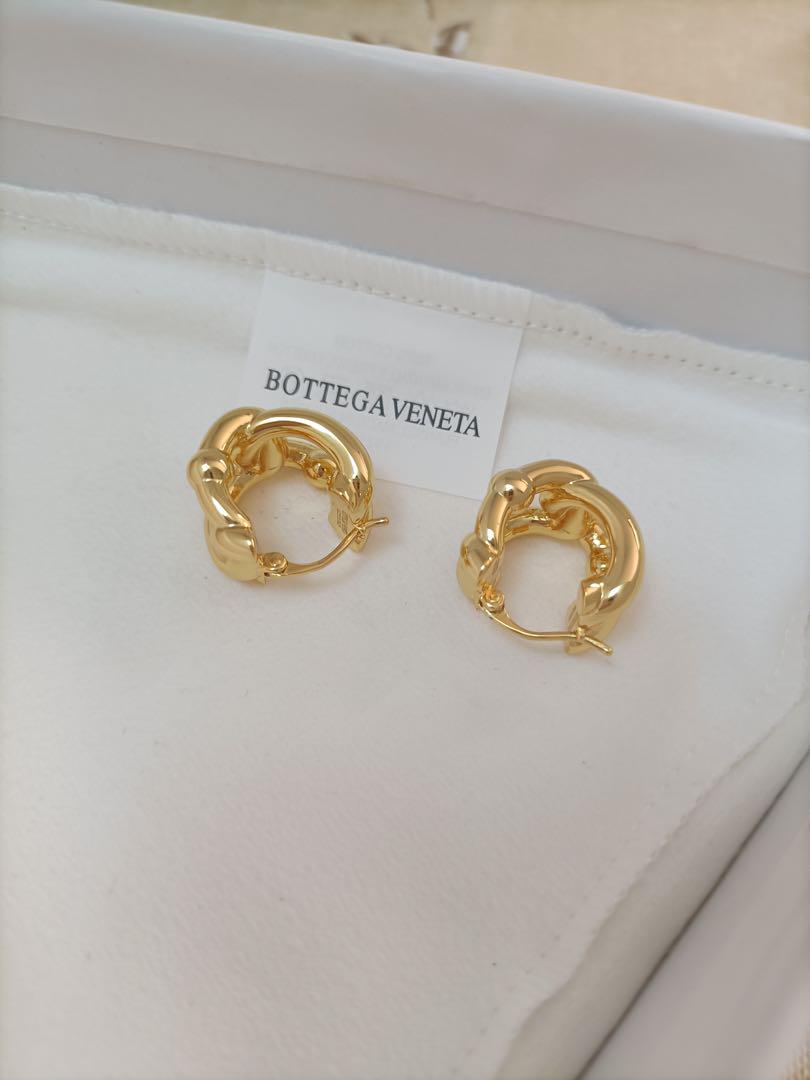 即納/Bottega Veneta ゴールド フープピアス