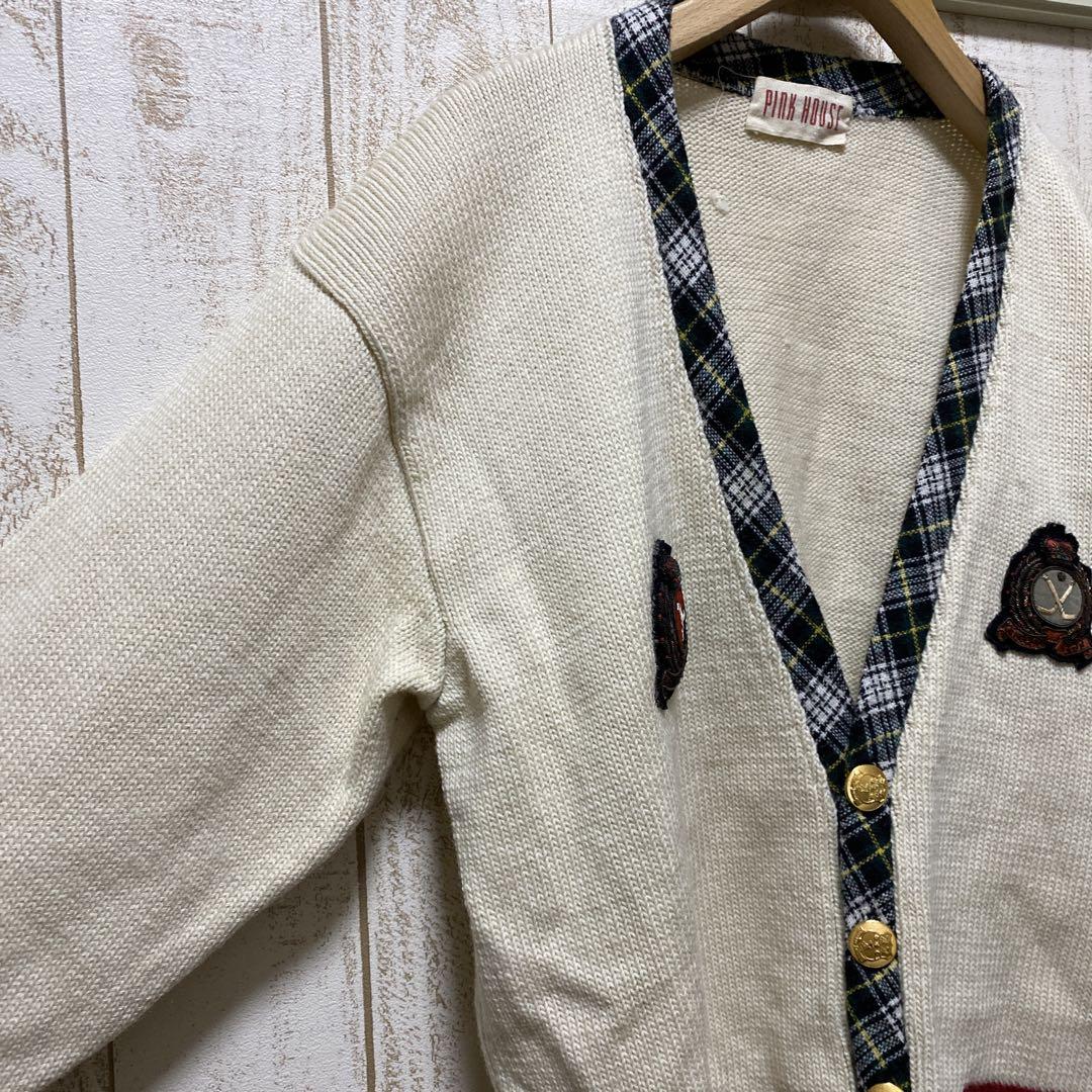 ピンクハウス レトロ カーディガン メンズL レディスLL PINKHOUSE