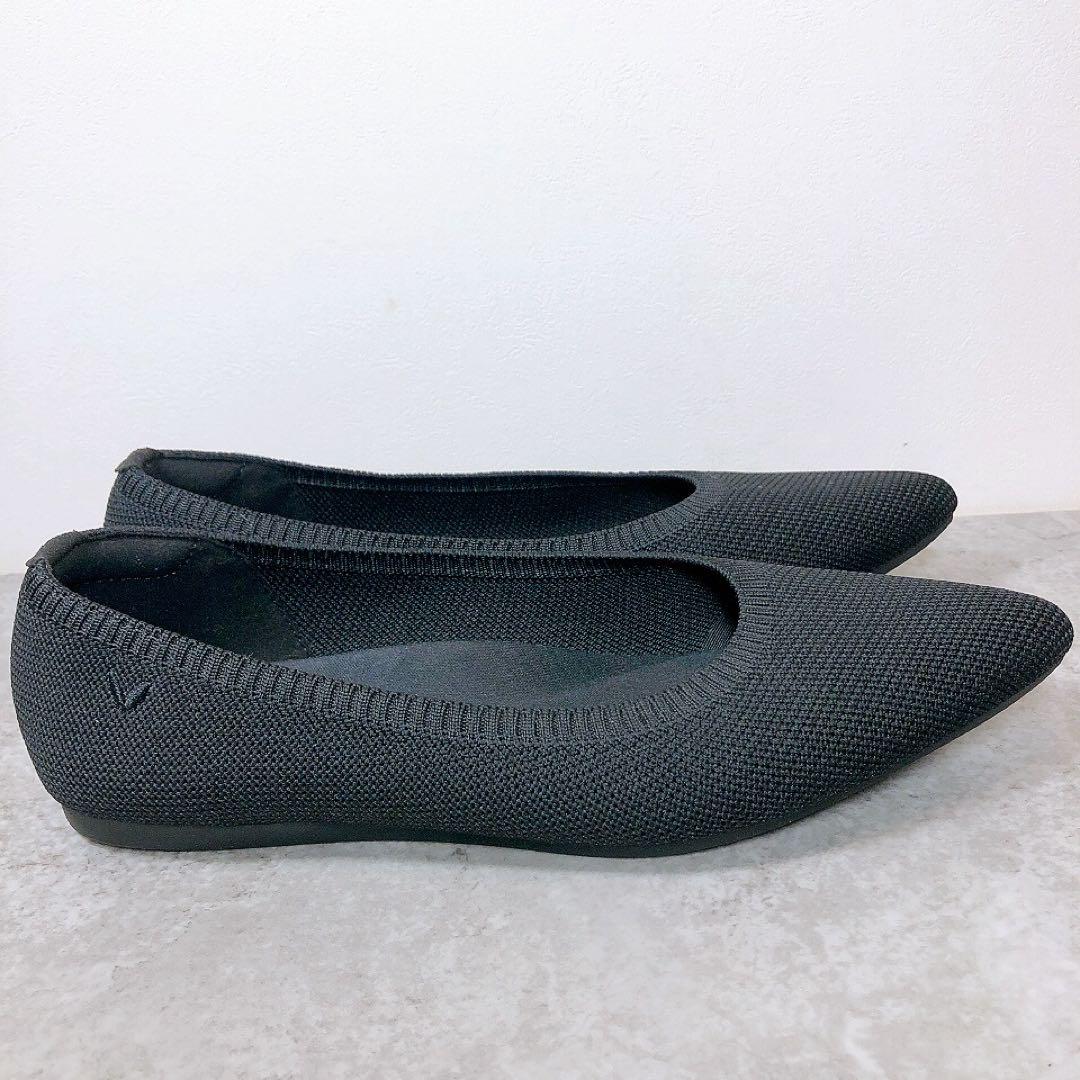 【美品】VIVAIA ビバイア ポインテッドトゥ フラットシューズ ブラック
