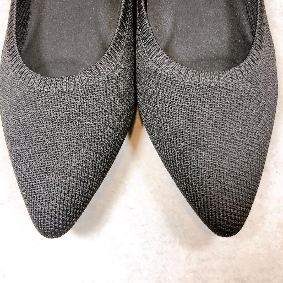 【美品】VIVAIA ビバイア ポインテッドトゥ フラットシューズ ブラック