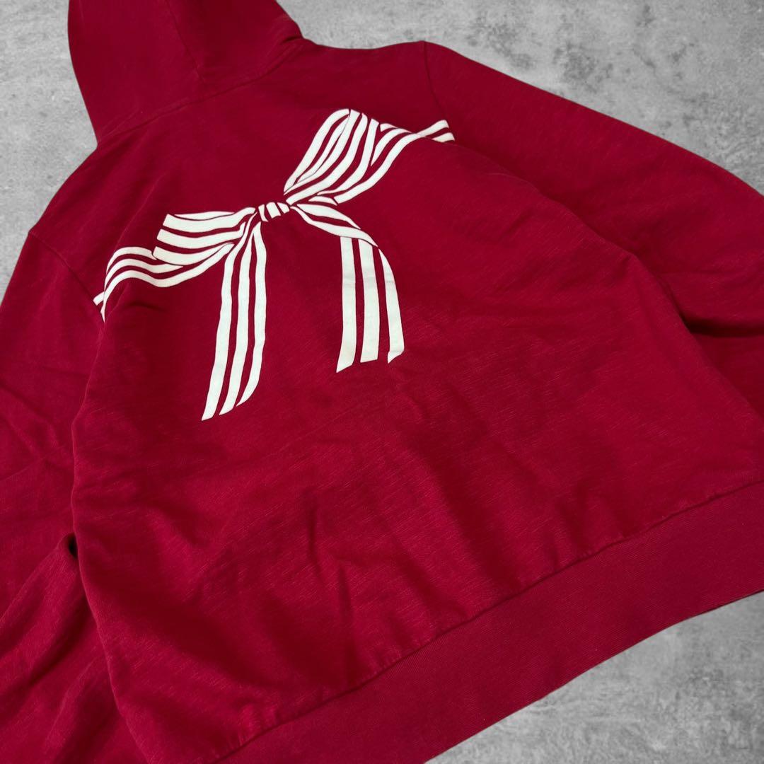 激レア✨00sアディダスジップアップパーカートレフォイルロゴリボンデザインレッド