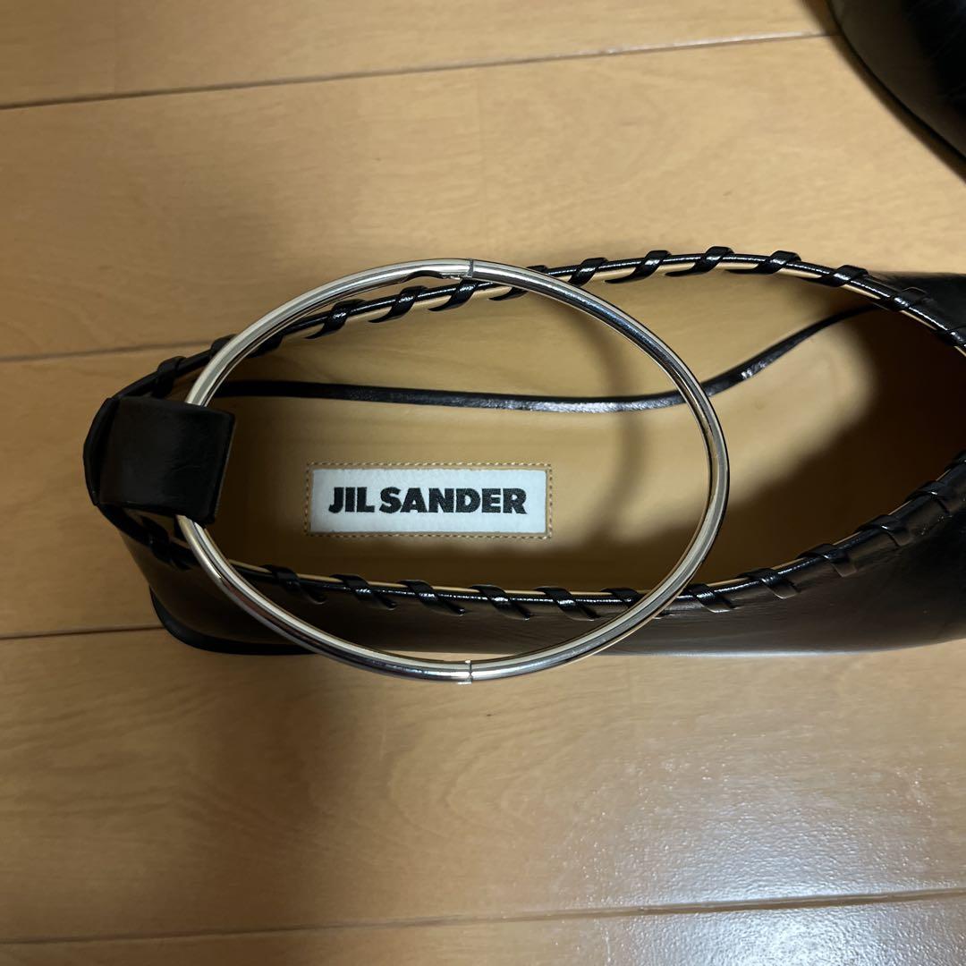 JIL SANDER アンクレットフラットシューズ　バレエシューズ　ブラック
