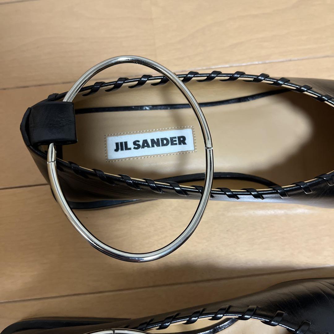JIL SANDER アンクレットフラットシューズ　バレエシューズ　ブラック