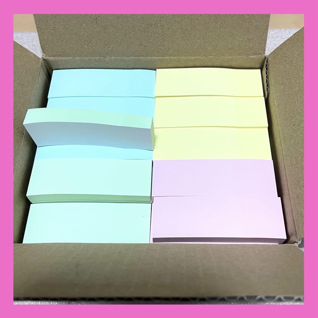 1点限り⭐️付箋 粘着 ふせん パステルカラー 75×25㎜ 100枚×100冊