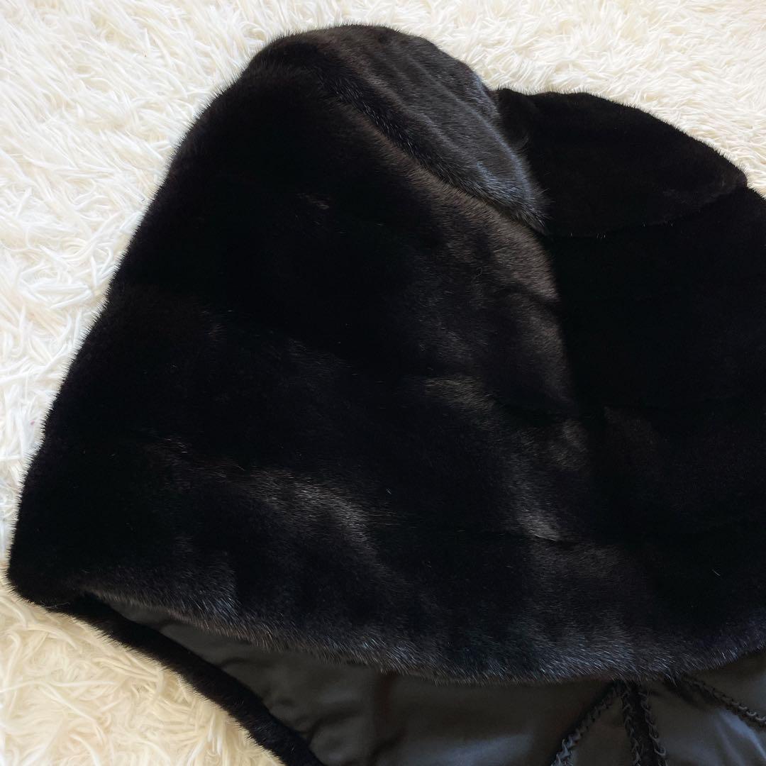 売れ筋介護用品も！ 羽織り ストール 毛皮 サガミンク MINK SAGA ショール 黒艶 コート 小物