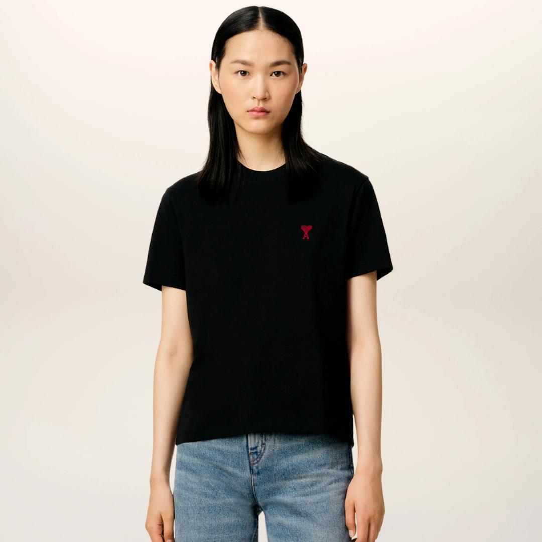 新品・タグ付き】AmiParis アミパリス Tシャツ 黒 L ユニ