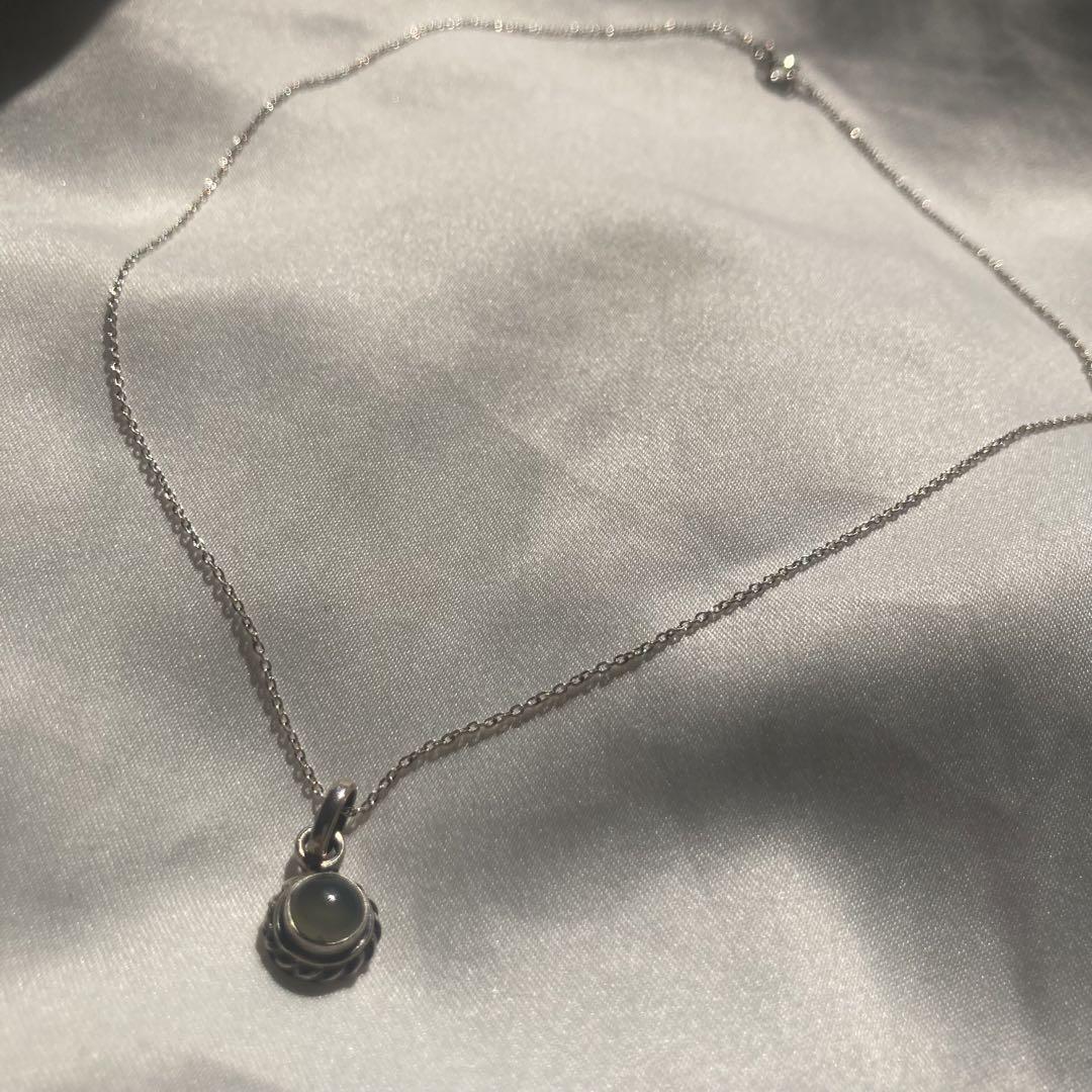 vintage Italy◯stone silver necklace◯925