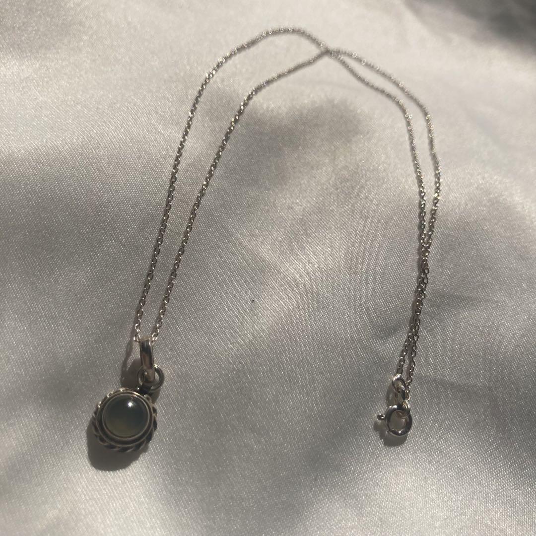 vintage Italy◯stone silver necklace◯925