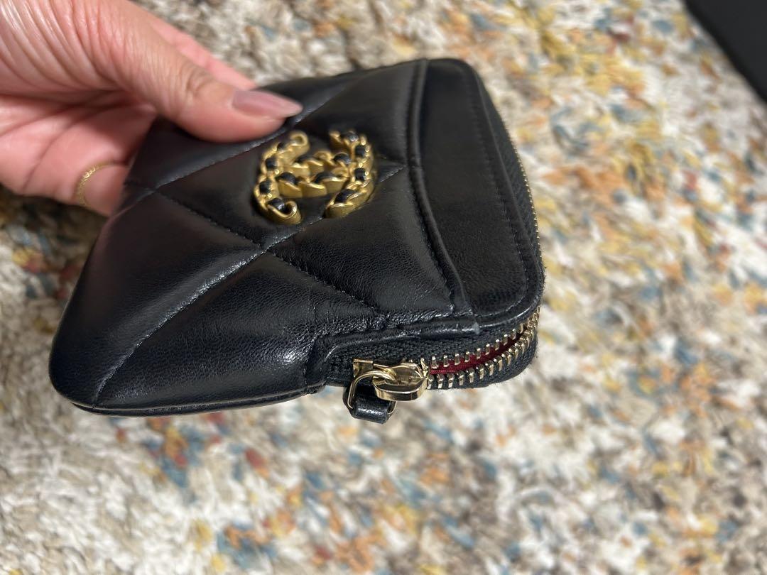 CHANEL ブラックレザー コインケース