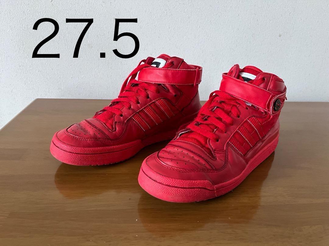 adidas ハイカットスニーカー レッド　27.5