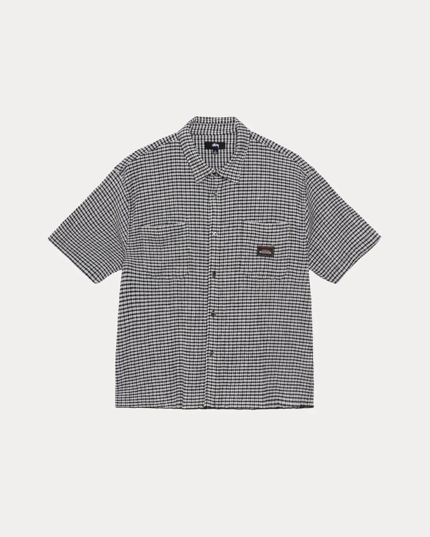 トップス STUSSY 25SS CRINKLED CHECK SS SHIRT