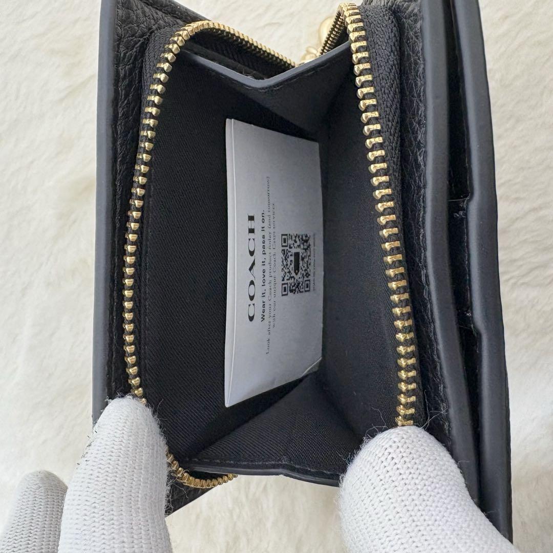 ✨️未使用品✨️ コーチコンパクト スナップ ウォレット レザー 財布 ブラック ✨️未使用品✨️ コーチコンパクト スナップ ウォレット レザー