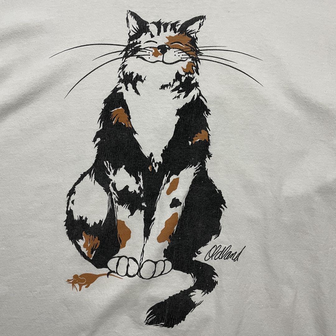 【オンラインショップ】 UNKNOWN 90s 猫 メルカリ - シングル ヴィンテージ Tシャツ トップス