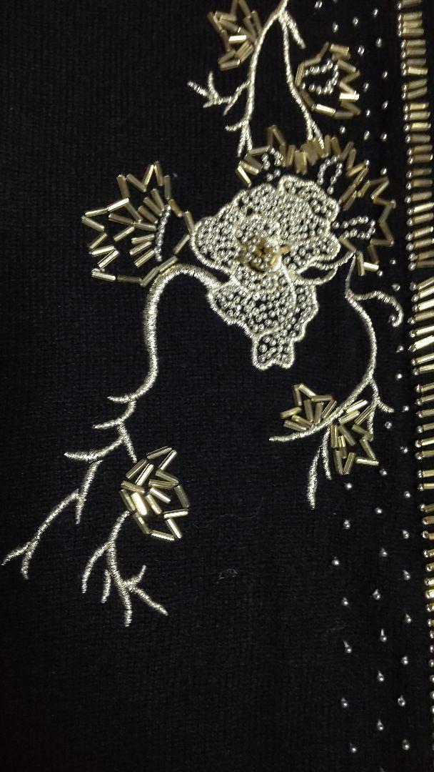 刺繍カーディガン 黒