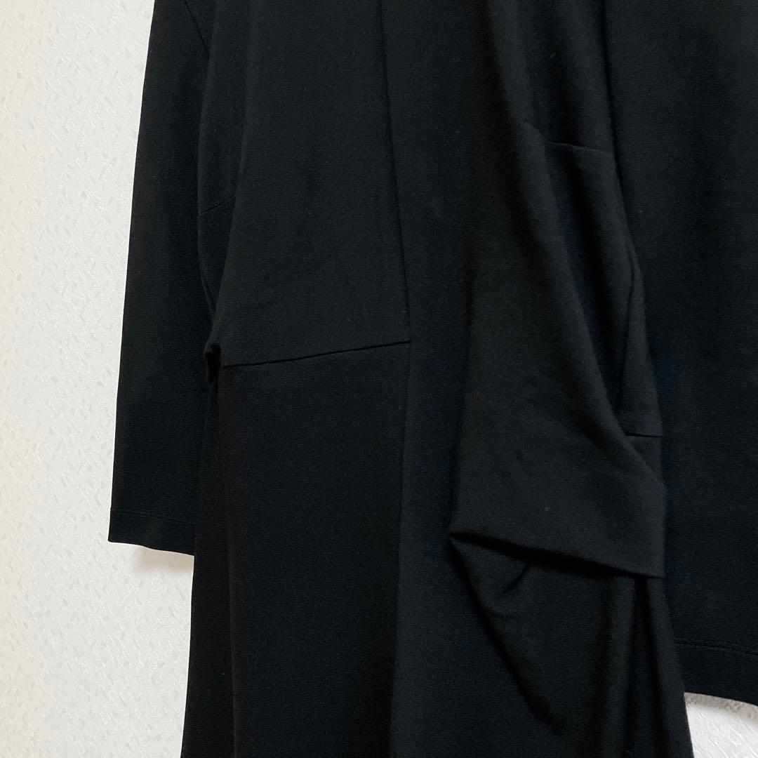 ジルサンダーロングワンピースイタリア製変形ブラック黒レーヨン34