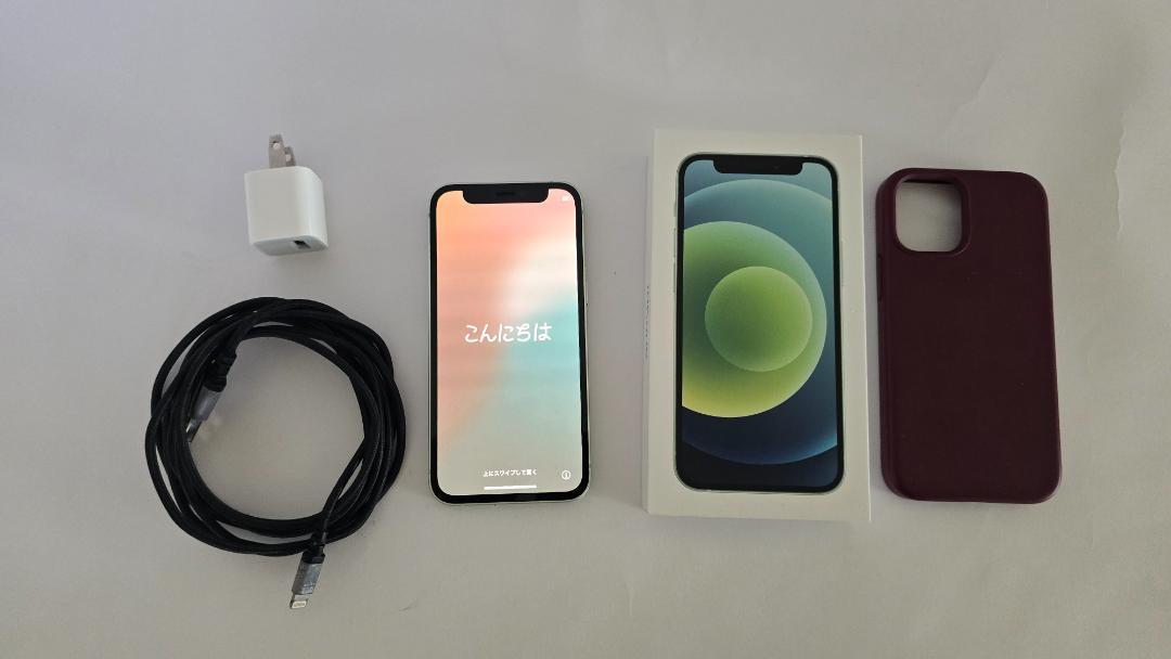 ア*食様 iPhone 12 mini グリーン 128GB海外版 バッテリー画 iPhone 12 mini グリーン 128GB海外版 バッテリー画面交換済み