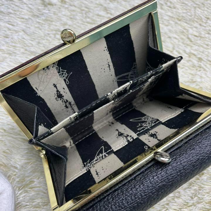 最新品人気 美品 折り財布 オーブ ブラック WK8pD-m60723859011 ヴィヴィアンウエストウッド がま口 定番人気2022