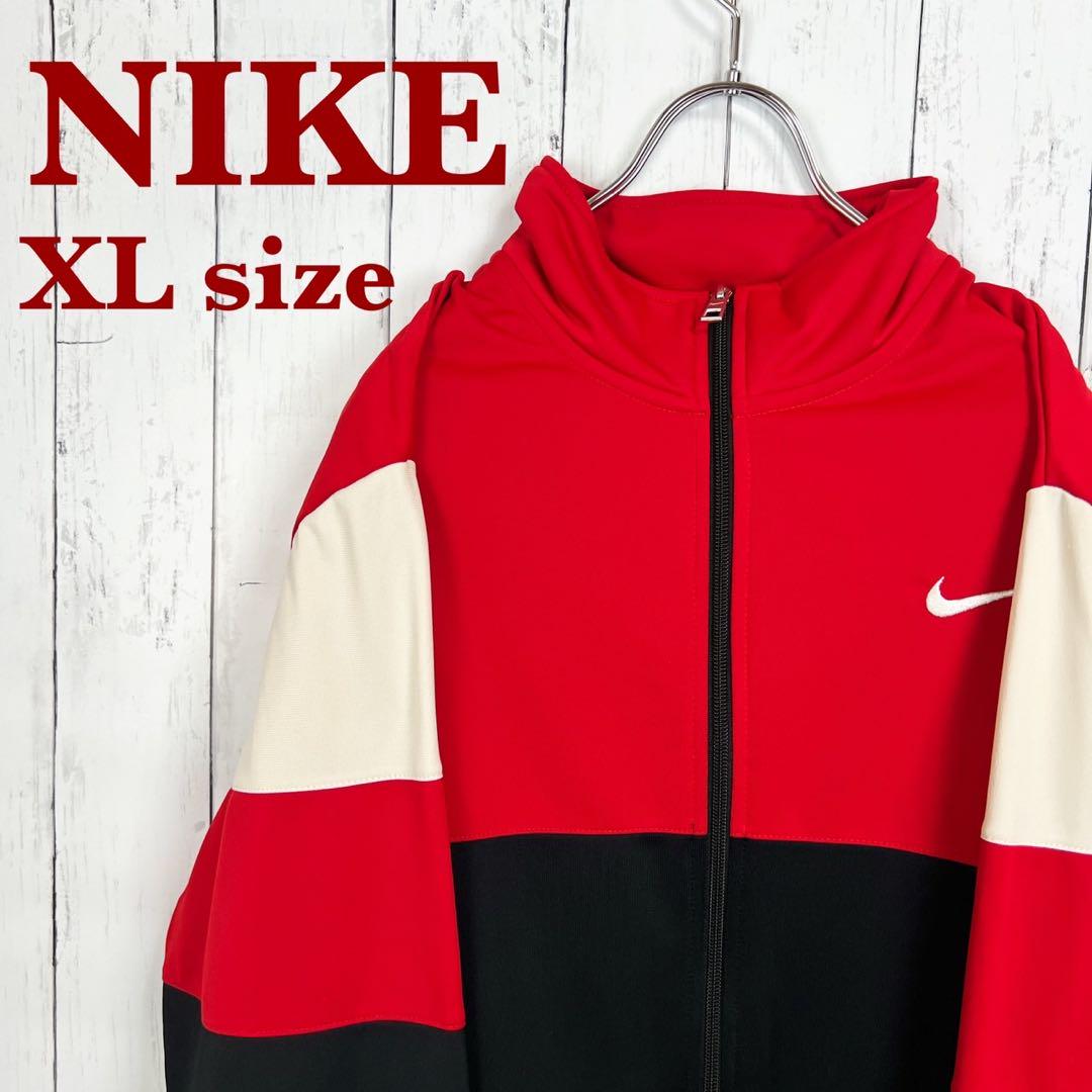 【激レア】NIKE ナイキ☆トラックジャケット XL 胸元刺繍ロゴ 赤 9,225円