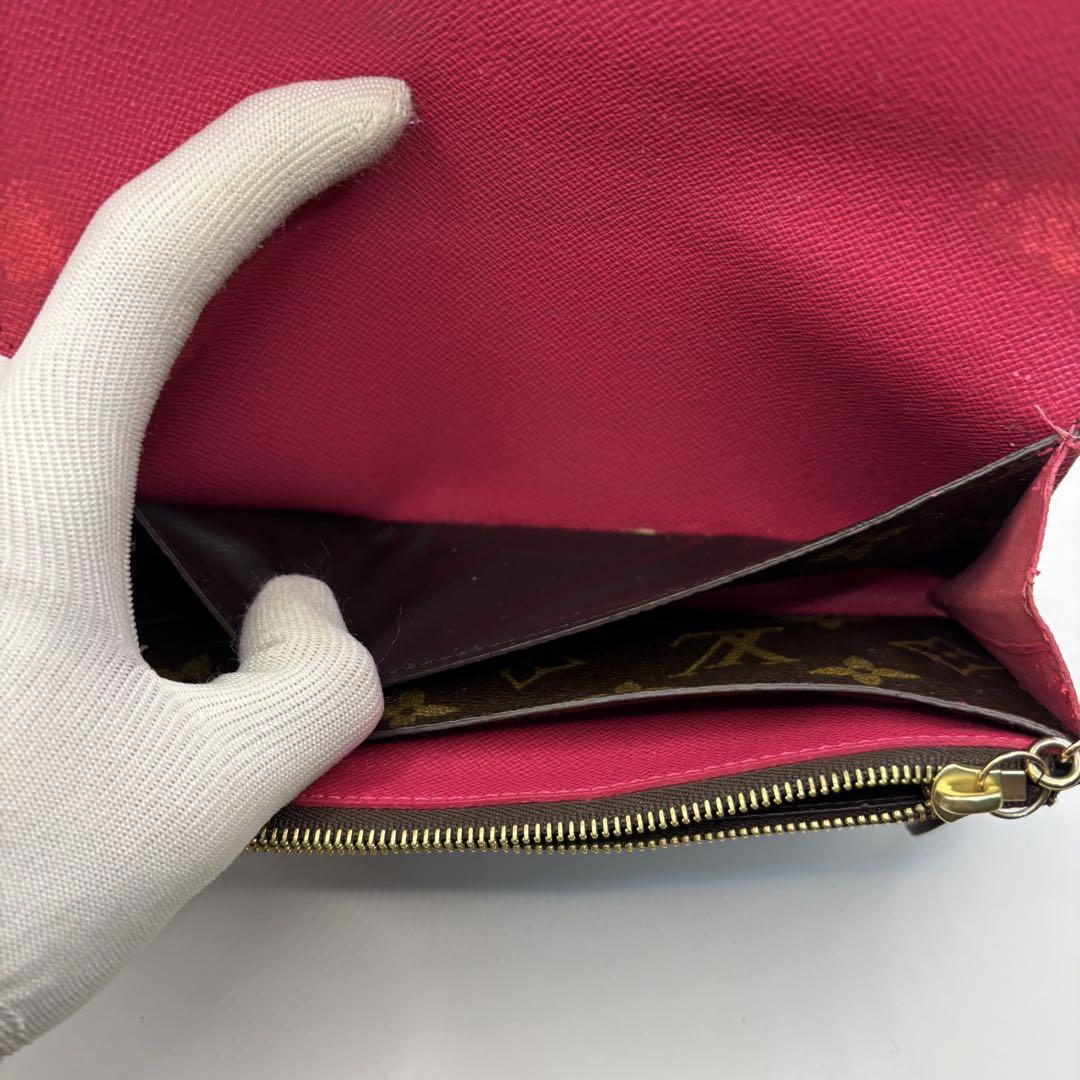 正規品 ルイヴィトン エミリー 長財布 モノグラム pvc チャーム ピンク