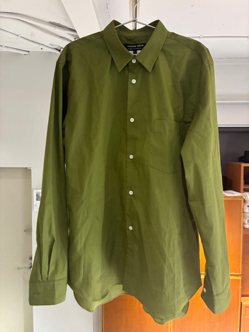 HOMME DEUX 長袖シャツ Lサイズ オリーブグリーン　25aw