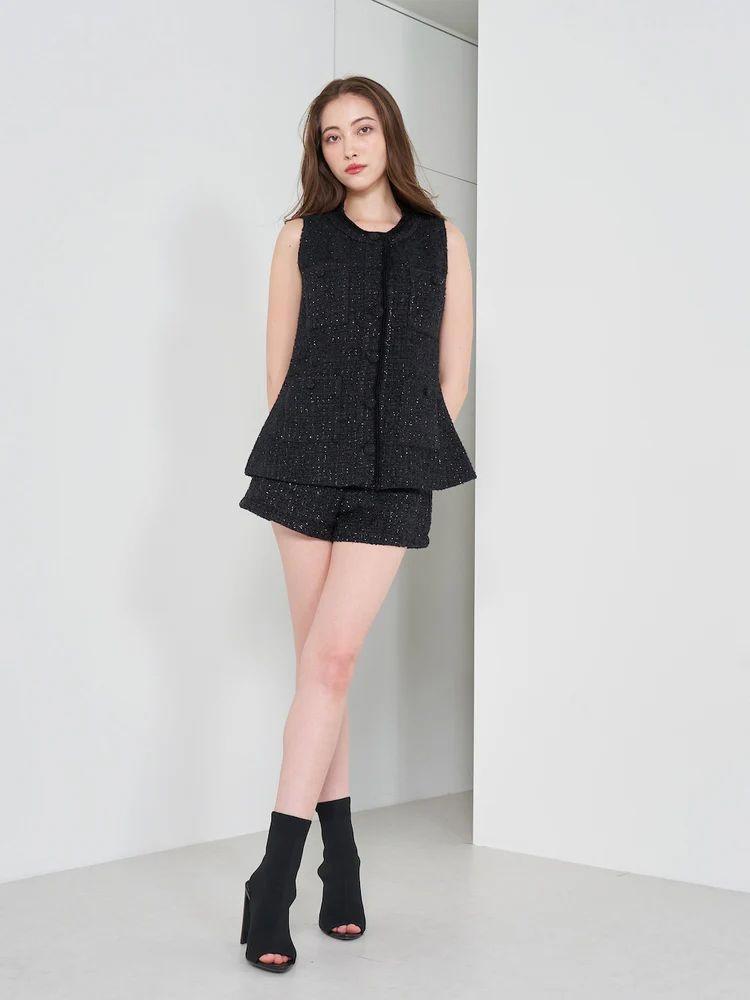 ダーリッチ darich サマーツイードコンパクトショートパンツ BLK S