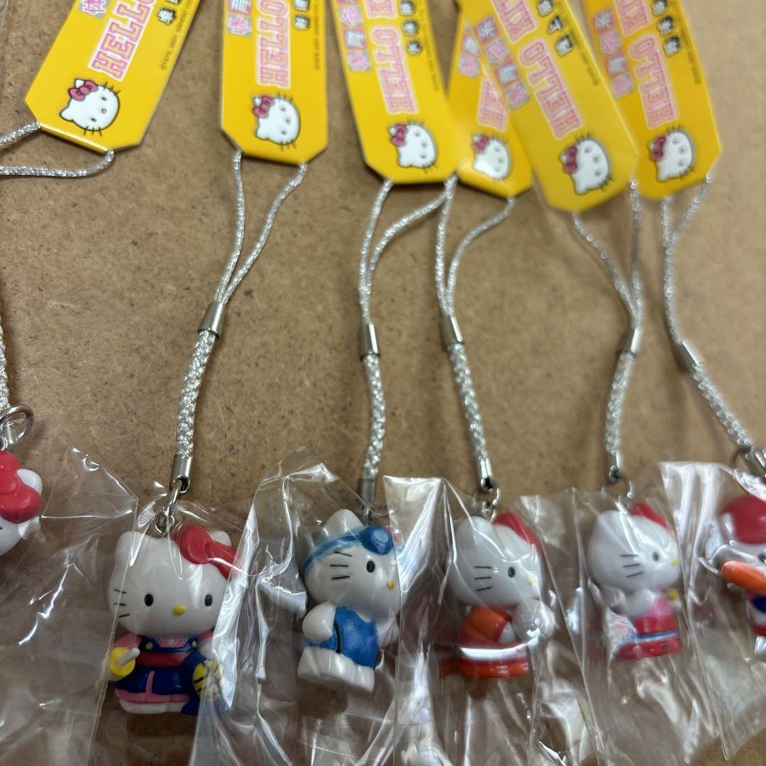 ハローキティ ストラップ 体育会系　8個セット ハローキティ ストラップ 体育会系 8個セット - ストラップ
