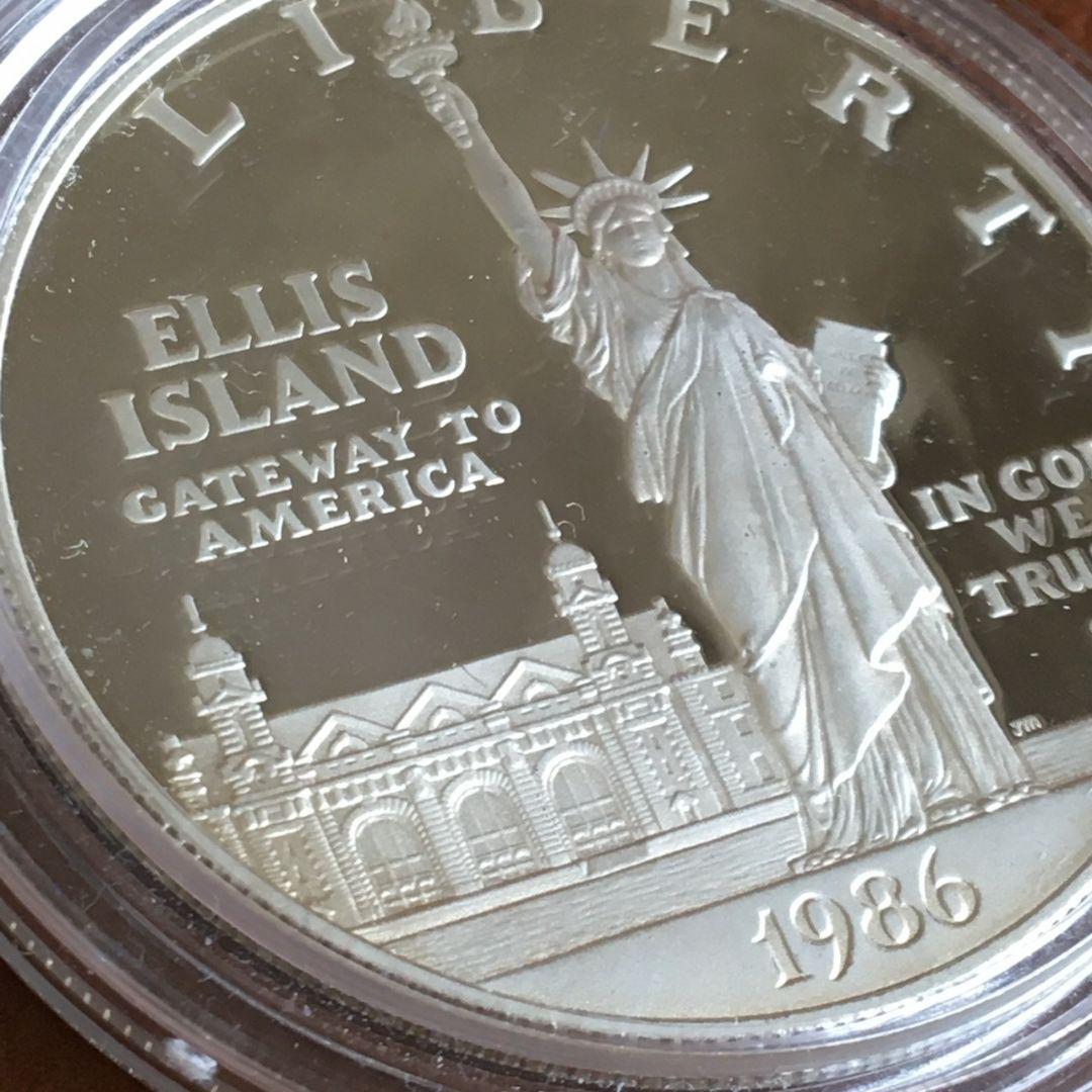 アメリカ リバティコイン 自由の女神 1ドル銀貨 1986年 100周年