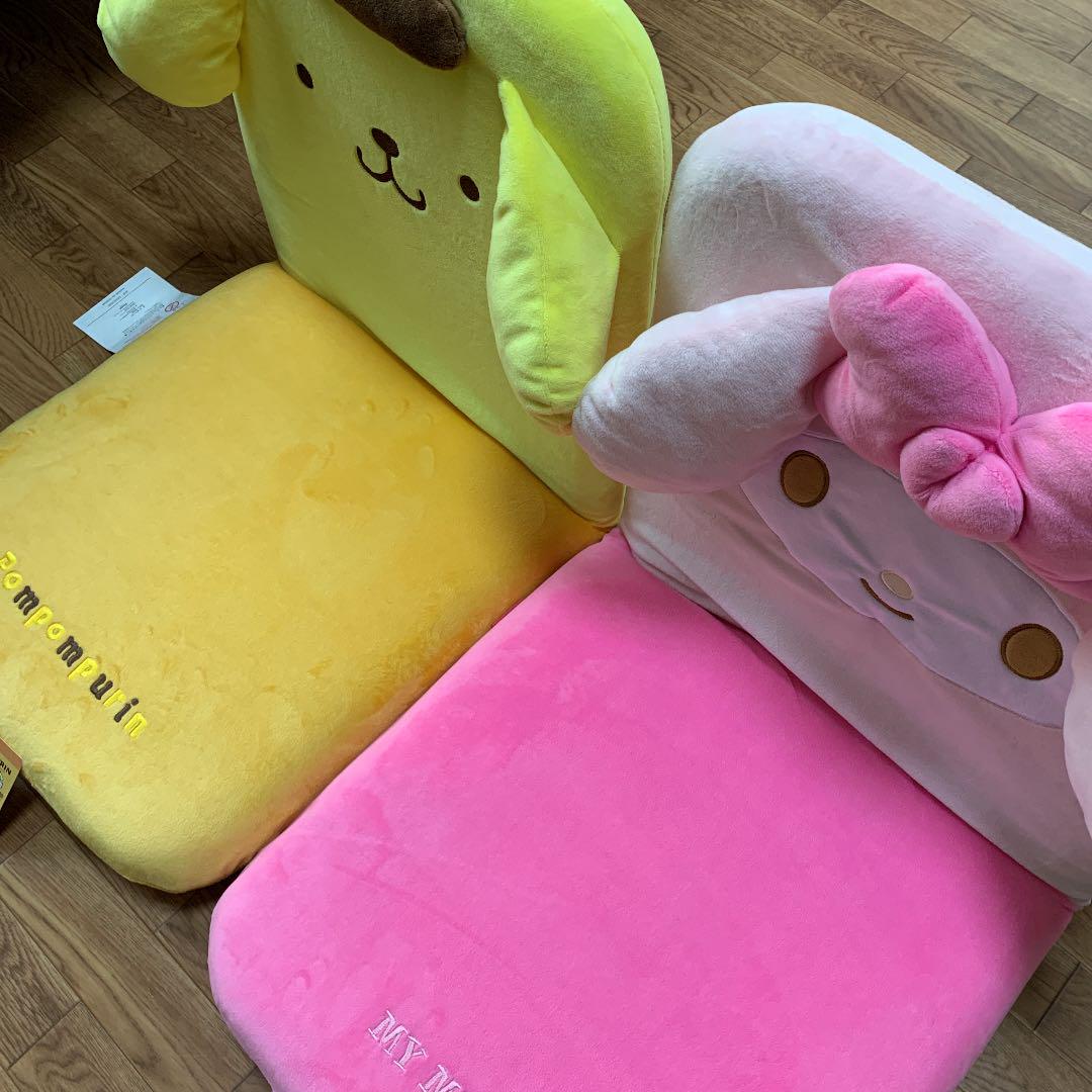 のみお サンリオ 座椅子 二つセット XvAD9-m60733591578 ポムプリン