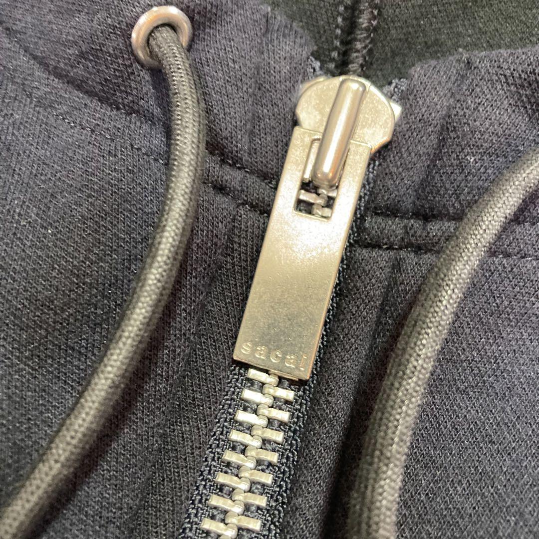 sacai✨Sponge Sweat × Nylon Twill Hoodie