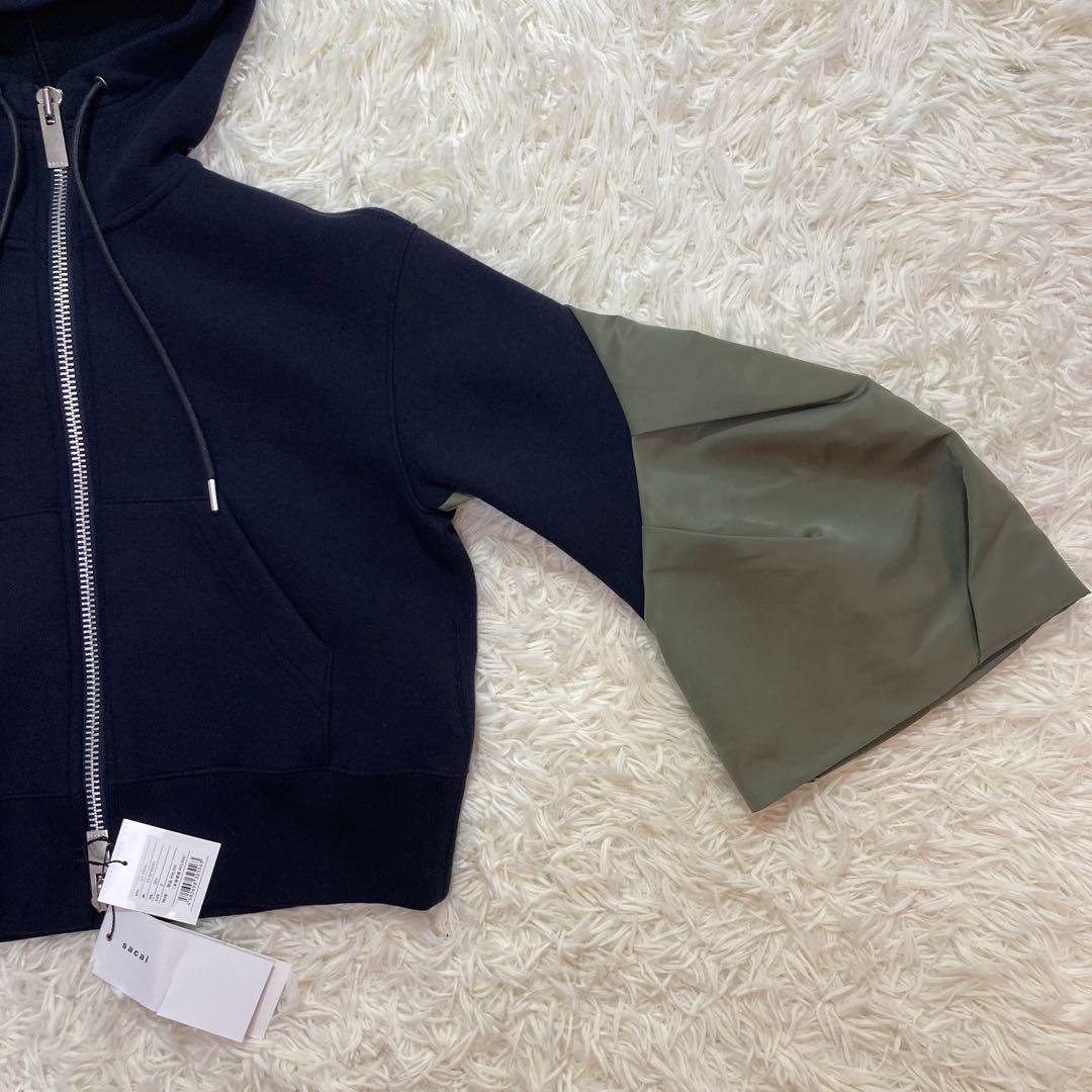 sacai✨Sponge Sweat × Nylon Twill Hoodie