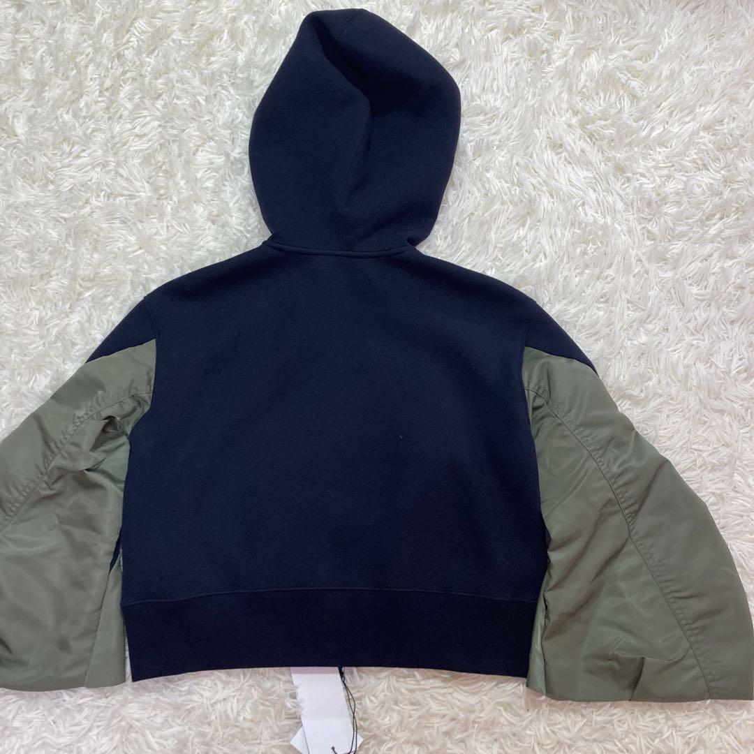 sacai✨Sponge Sweat × Nylon Twill Hoodie
