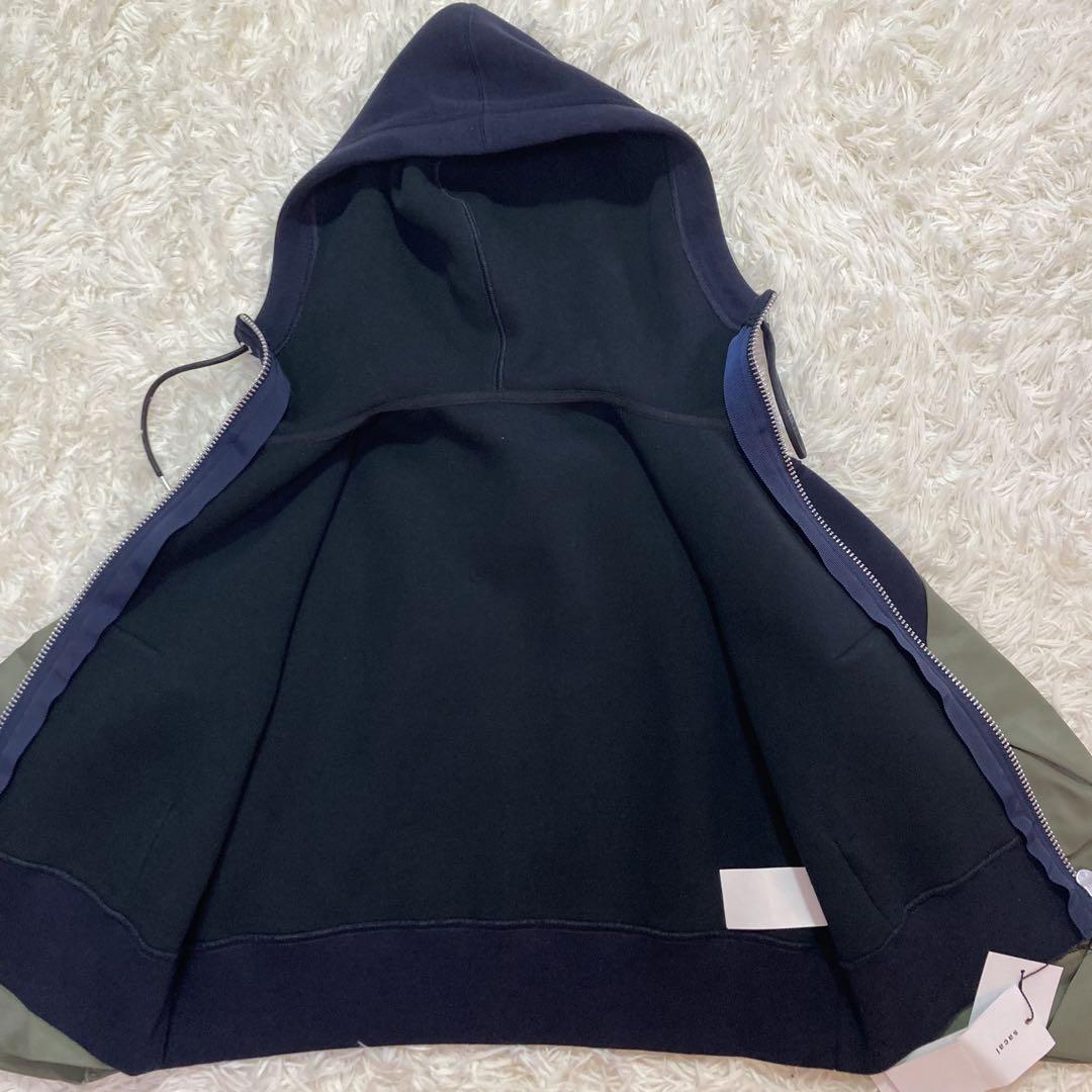 sacai✨Sponge Sweat × Nylon Twill Hoodie