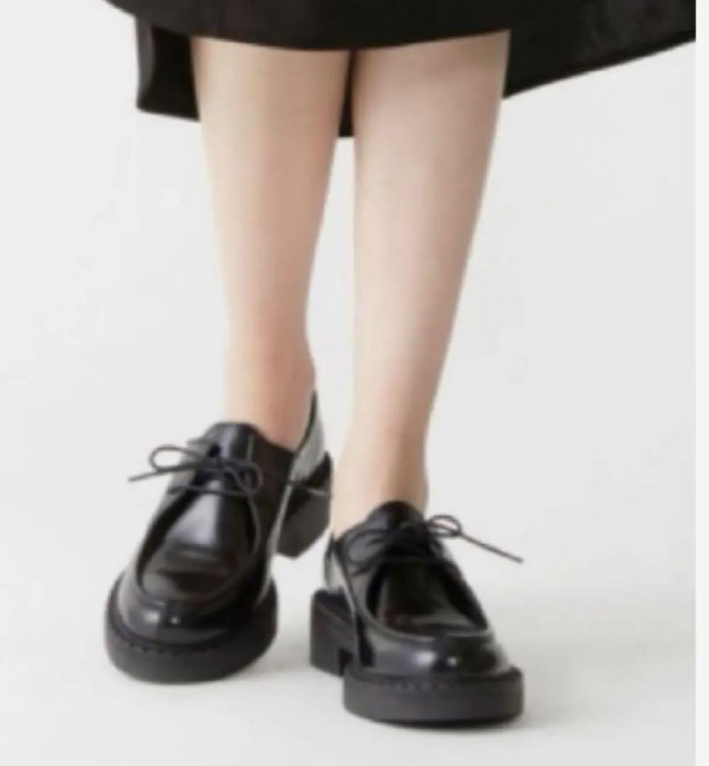 【最終価格　美品】ペリーコサニー　黒 レザー 厚底 レースアップ シューズ